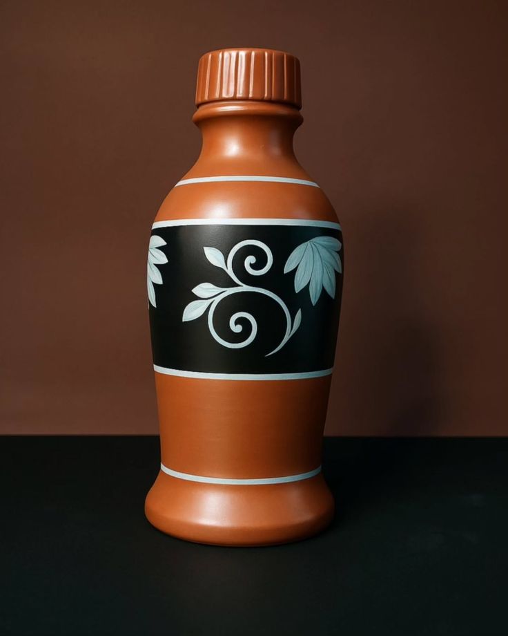 Handmade Traditional Indian Clay Mitti Bottle for Naturally Cool, Fresh & Healthy Drinking Water